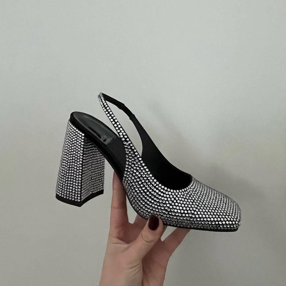 Jeffrey Campbell rhinestone sling back heels - Picture 1 of 6